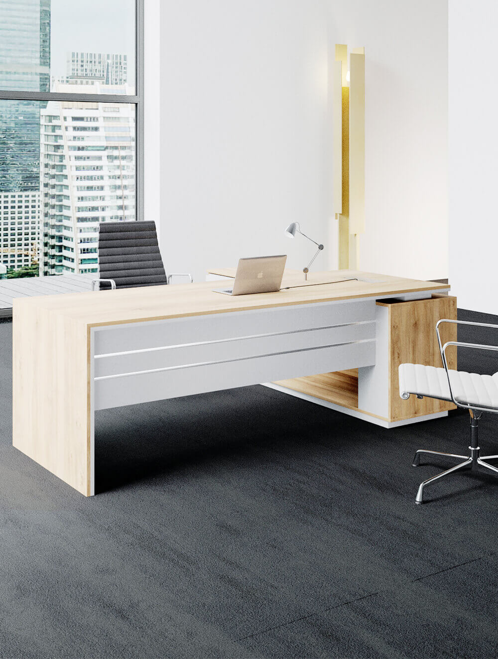 Levina L-Shape Manager Desk